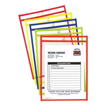 C-Line® Stitched Shop Ticket Holders, Neon, Assorted 5 Colors, 75", 9 X 12, 10-pack freeshipping - TVN Wholesale